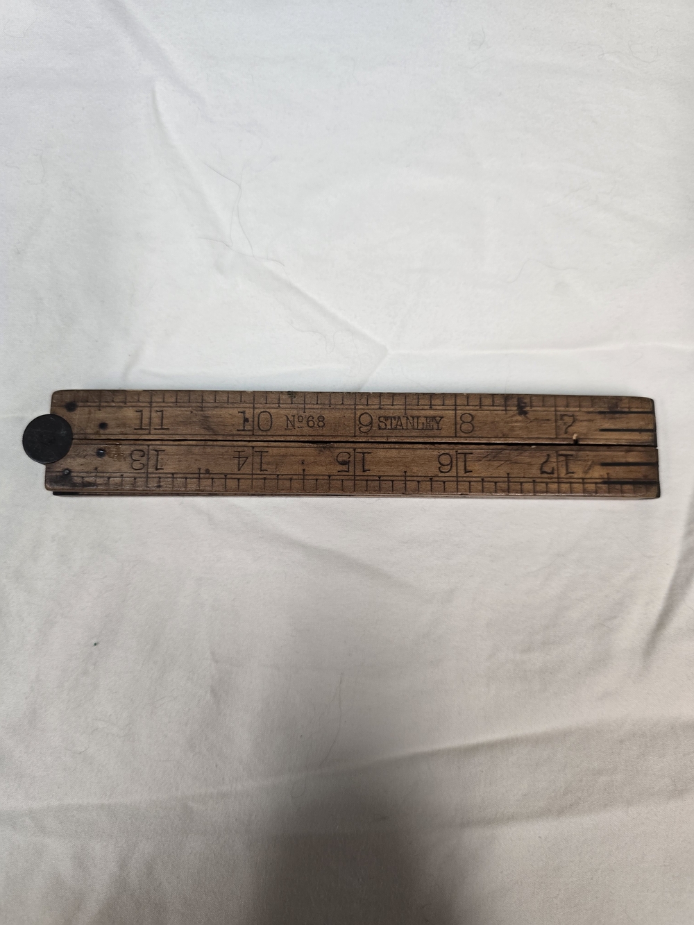 Vintage Stanley #68 Wooden Folding Ruler Xlnt Condition Alignment pins intact